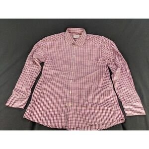 Eton Mens Classic Fit Purple‎ Plaid Check Casual Dress Shirt 15-3/4 40